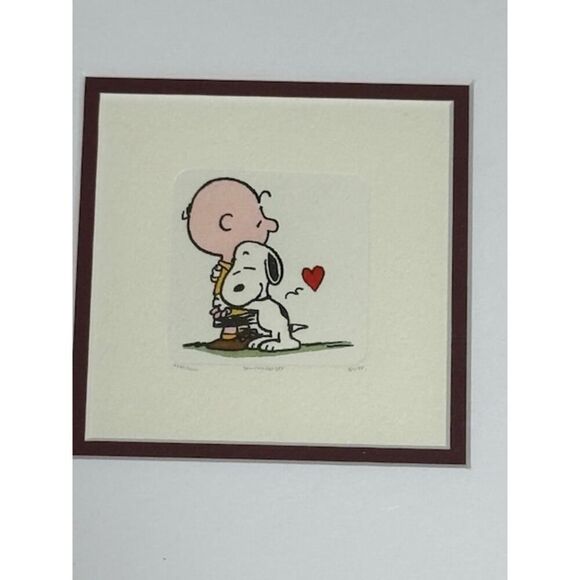 Charlie Brown and Snoopy Animation Art Etching 2005 5" - Picture 2 of 4